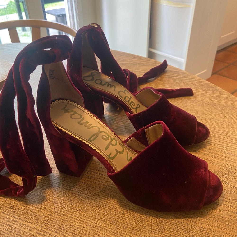 Sam Edelman velvet tie heels